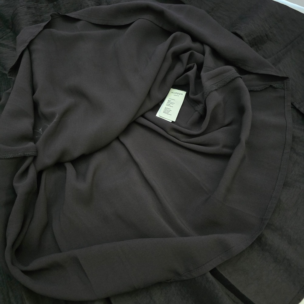 NWT Hudson North Black Tiered Lyocell Blend Mini Dress Removable Slip Medium - Picture 9 of 16